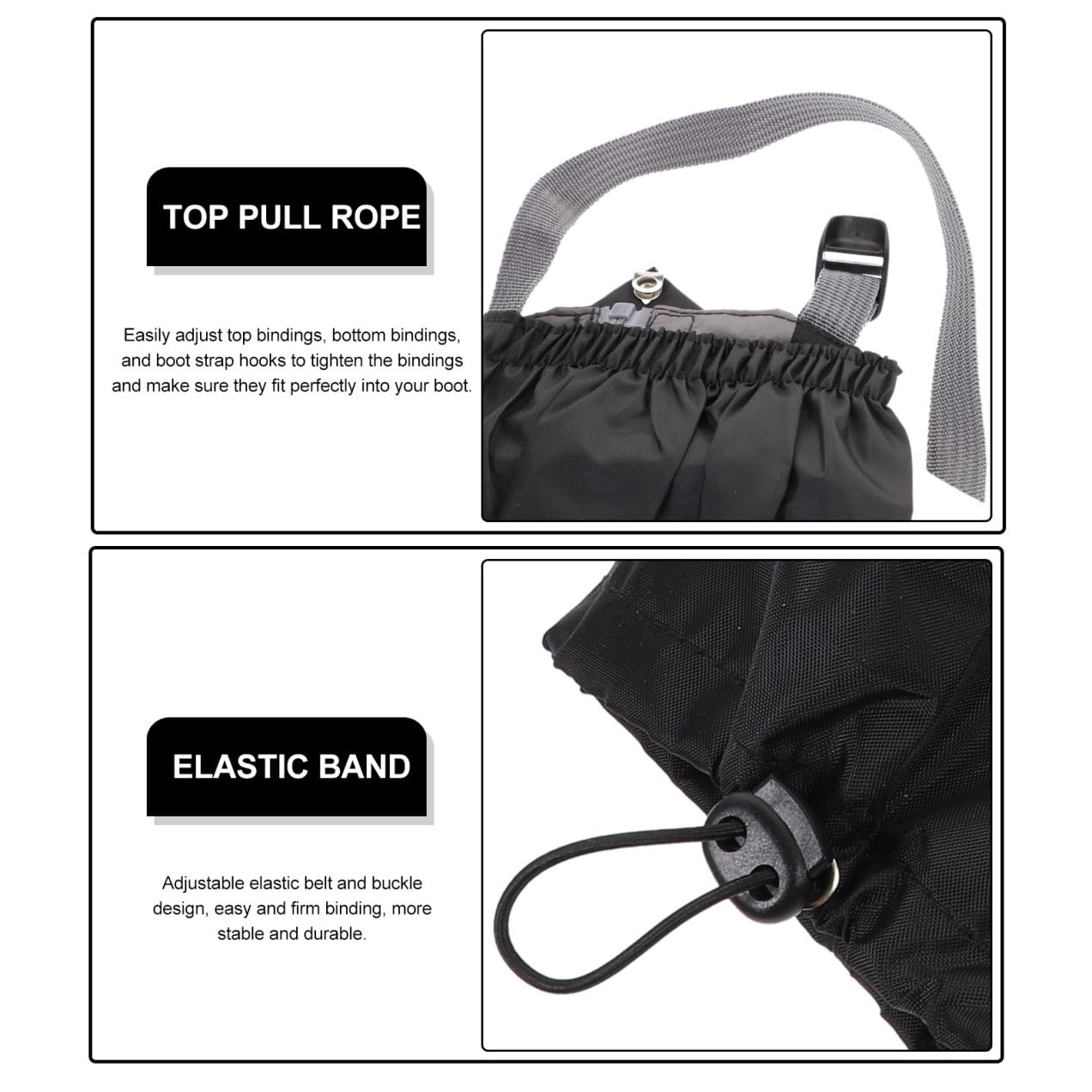 Sosoport 6pièces Guêtres De Randonnée Réglables Et Imperméables des Jambes pour Activités Extérieures Accessoire pour Camping Et Trekking