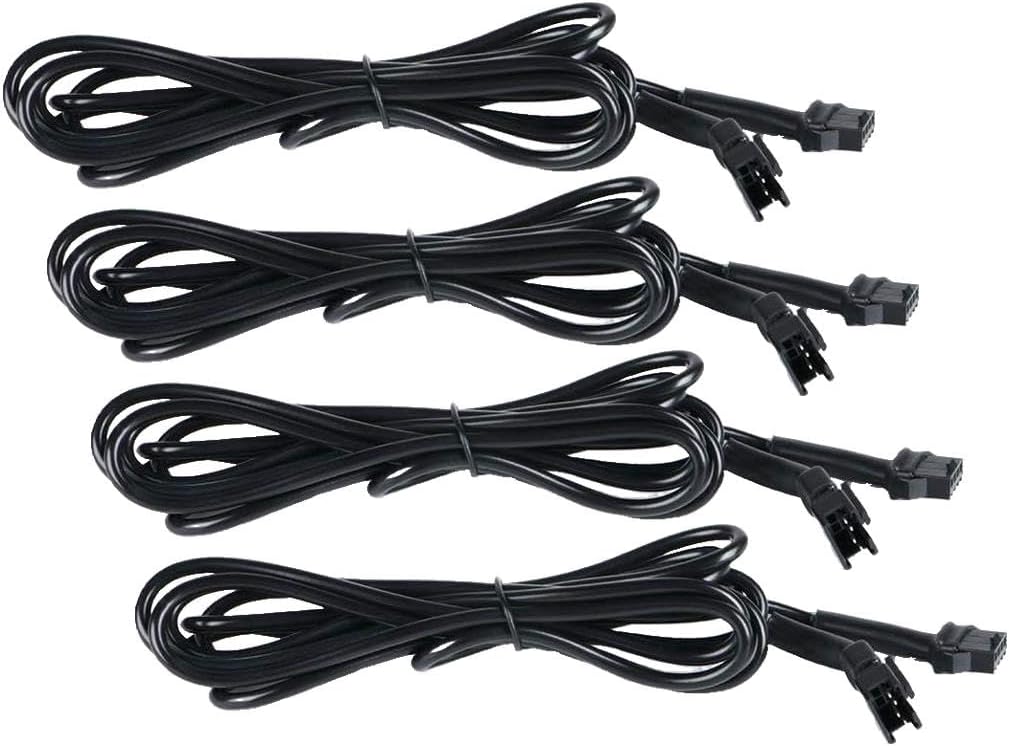 Xprite 6.5 FT (2M) Extension Cable Wire for Wireless Remote Control RGB LED Car Underglow Underbody Neon Strip Lights Kit (Pack of 4)