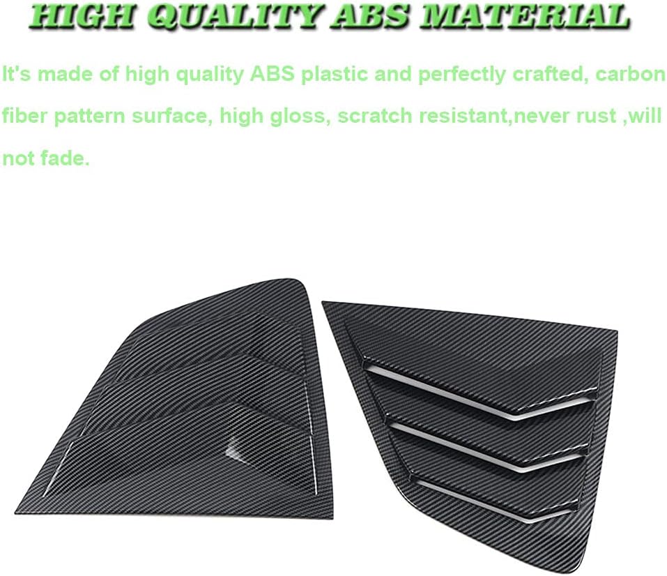 BOYOUS 2pcs ABS Racing Style Rear Side Window Louvers Air Vent Scoop Shades Cover Blinds Exterior Decoration Accessories Compatible With Nissan Rogue 2014-2020, Not Fit Rouge Sport(Carbon Fiber)