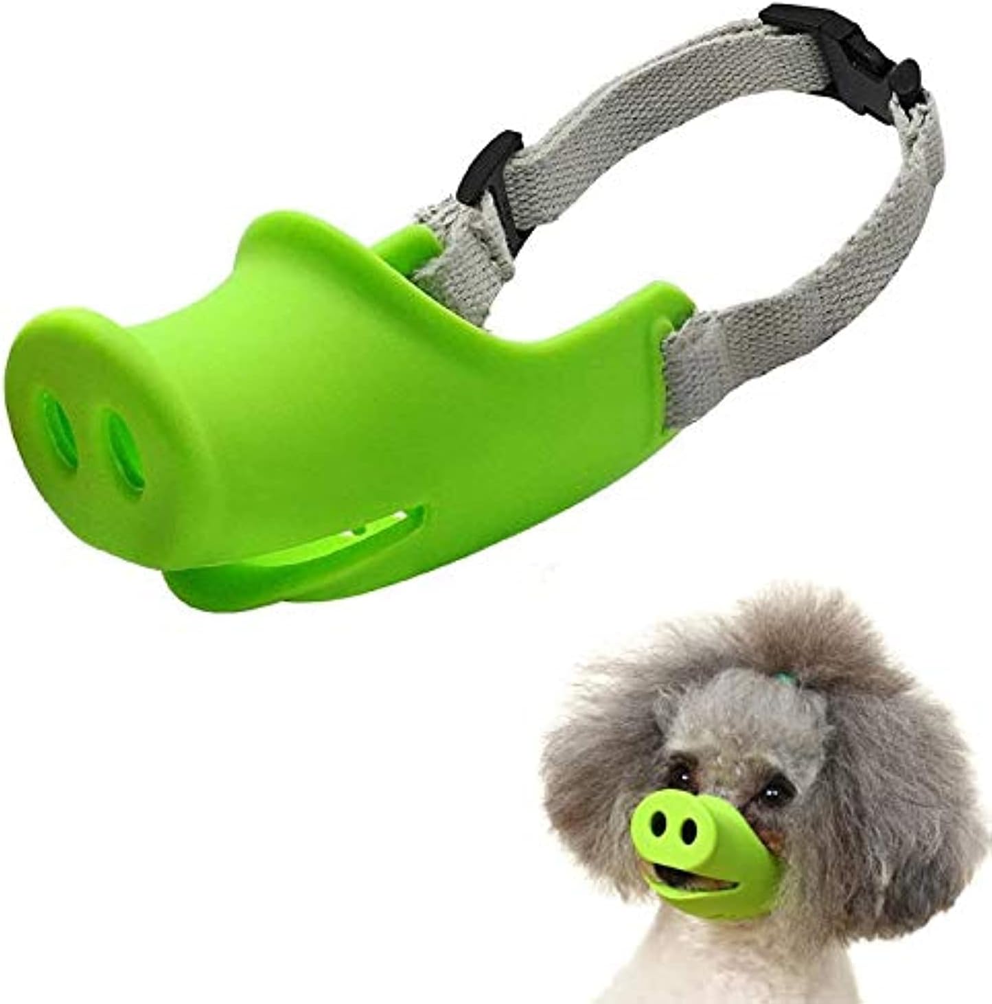 NICO SEE WONDERSilicone Anti-Bite Breathable Cute Muzzle, Anti-Barking Mouth Mask, Adjustable for Small Dogs