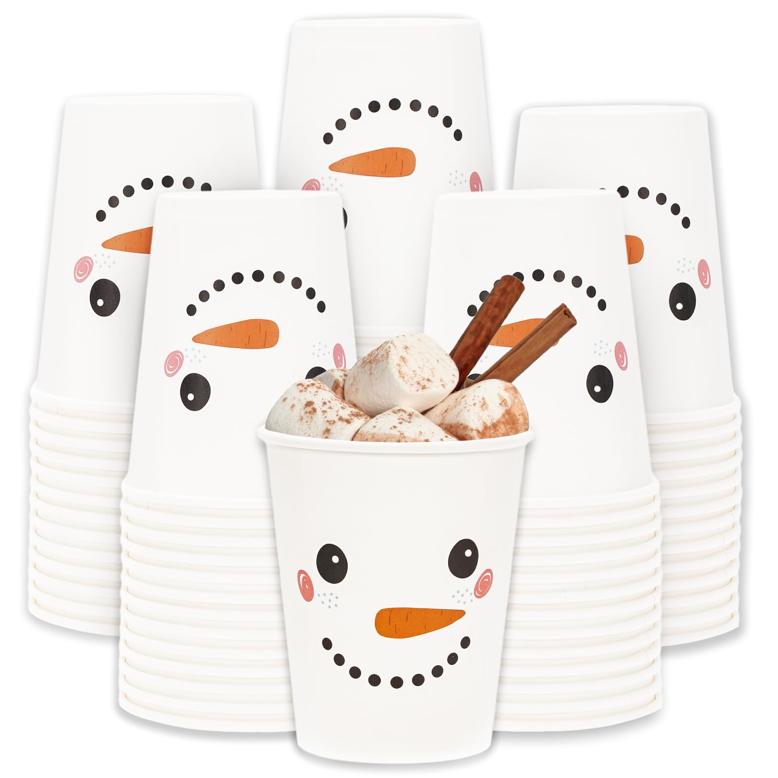 Amazon.com: Whaline 50Pcs Winter Snowman Disposable Paper Cups Cute ...