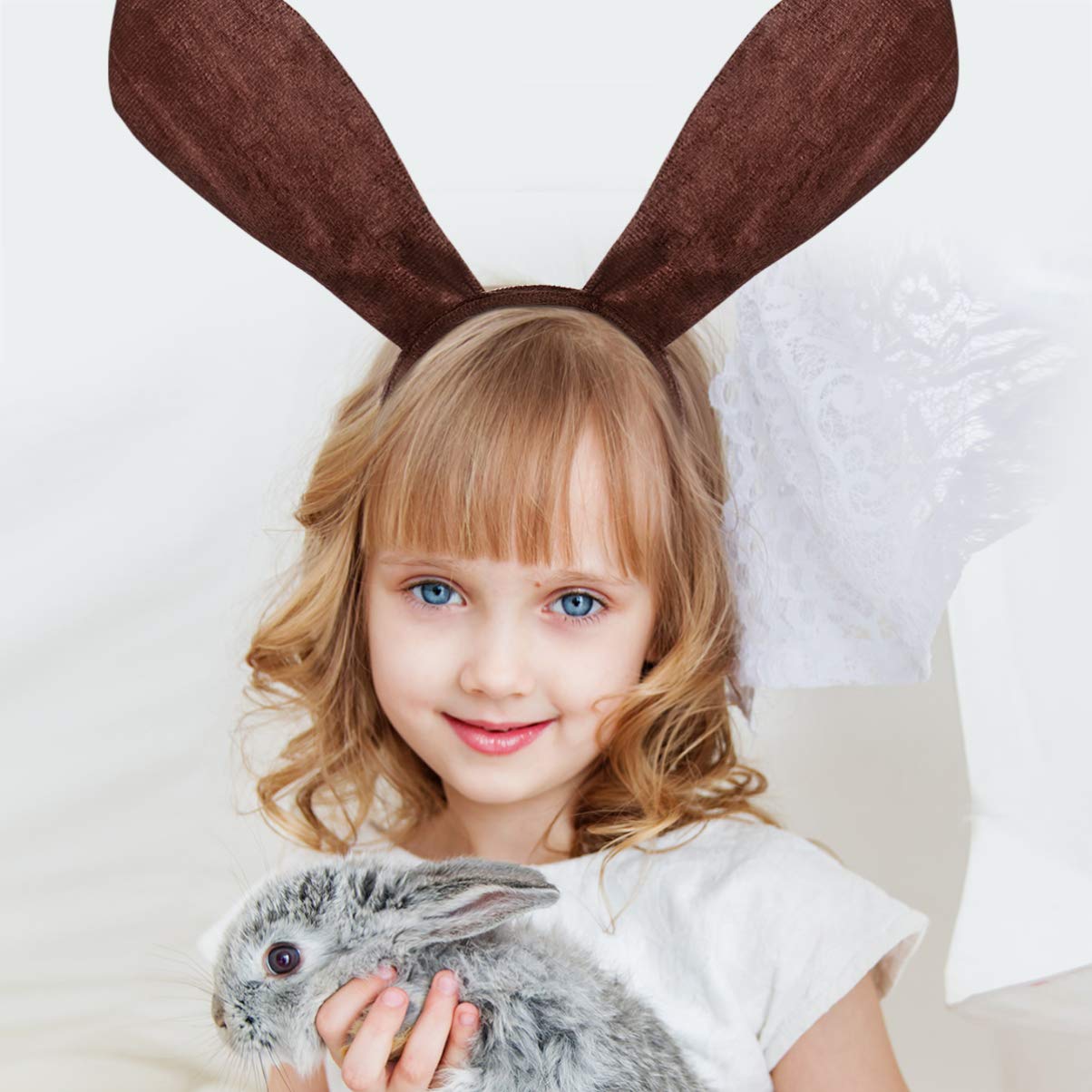 Amosfun Dog Long Ear Headband Animal Cosplay Ear Headwear Dress up Headpiece for Kids Party Performance