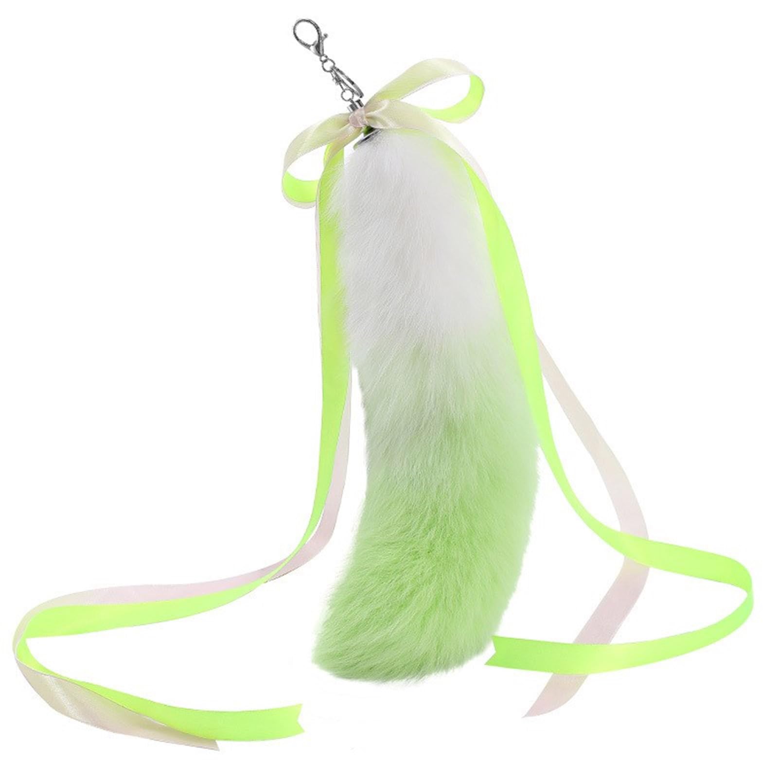 Porte-clés queue de peluche avec ruban mignon : cadeau idéal pour sac