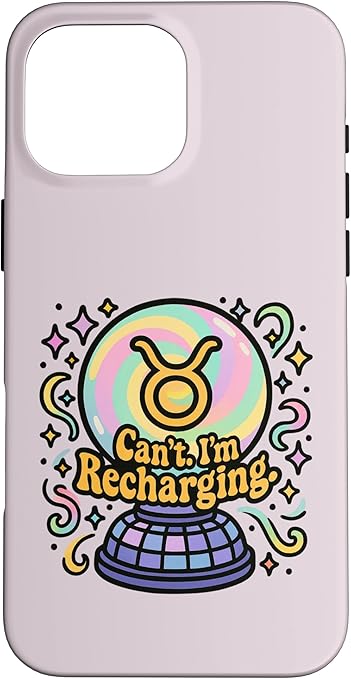Taurus Can’t I’m Recharging Retro Pastel Astrology Case for iPhone 16 Pro Max