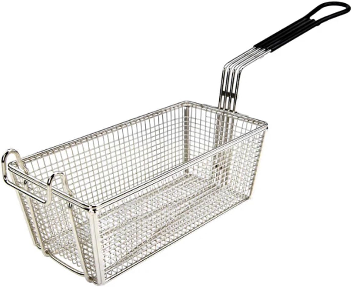Commercial Deep Fryer Basket Replacement – Compatible with Winco FB-05, 11" x 5-3/8" x 4-1/4" Stainless Steel Fry Basket with 10-1/2" Handle