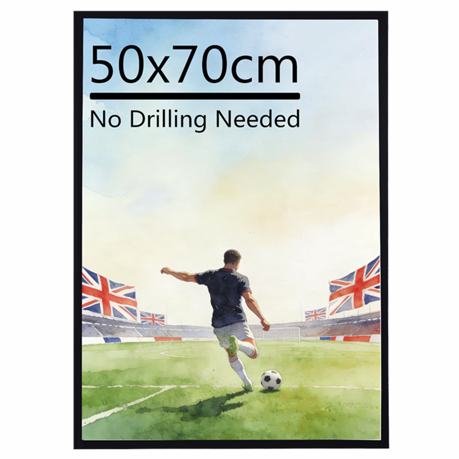 TOSCALETTI 50x70cm Frame with HD PS Front Panel,Lightweight Picture Frames with Adhesive Wall Hooks,No Drilling Required,Large Portrait or Landscape Hanging,Ideal for Posters,Prints and Photos