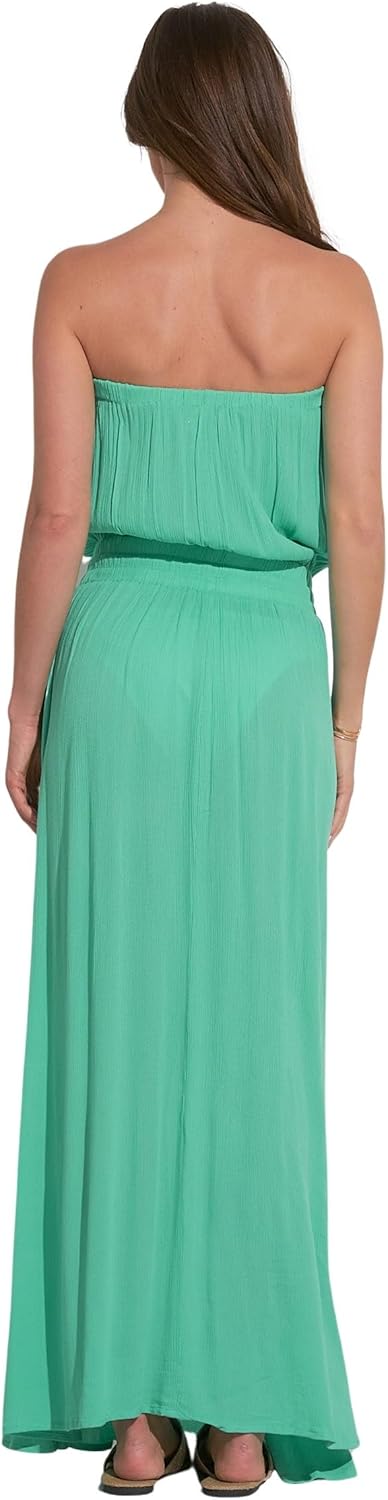 ELAN Women's Strapless Maxi Dress with Elastic Drawstring Waistband - Image 3