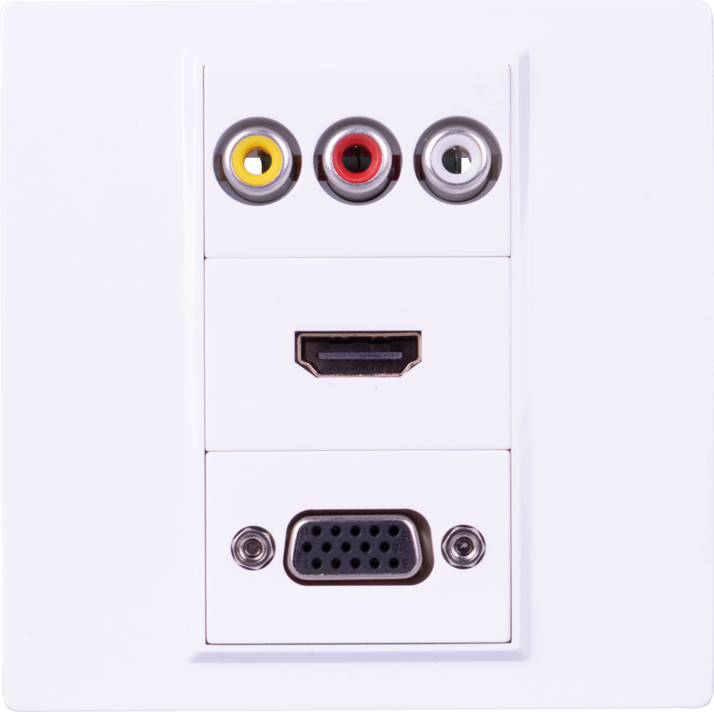 Eagle 1 Gang 3X Phono Vga & Hdmi 2.0 Multimedia Wallplate