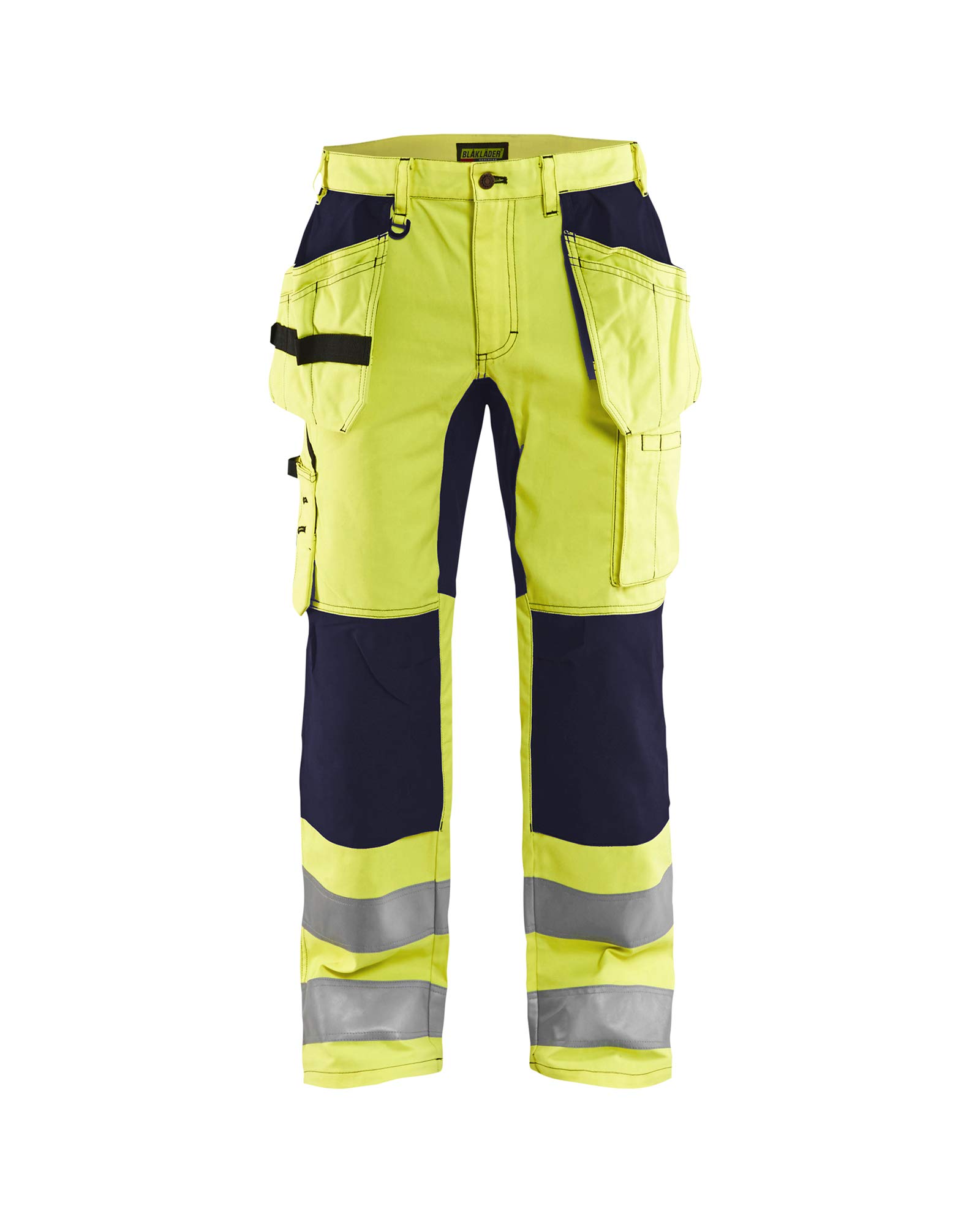 Blaklader 15521811 spodnie o wysokim wzroku ze stretchem, żółte/granatowe, grootte C56
