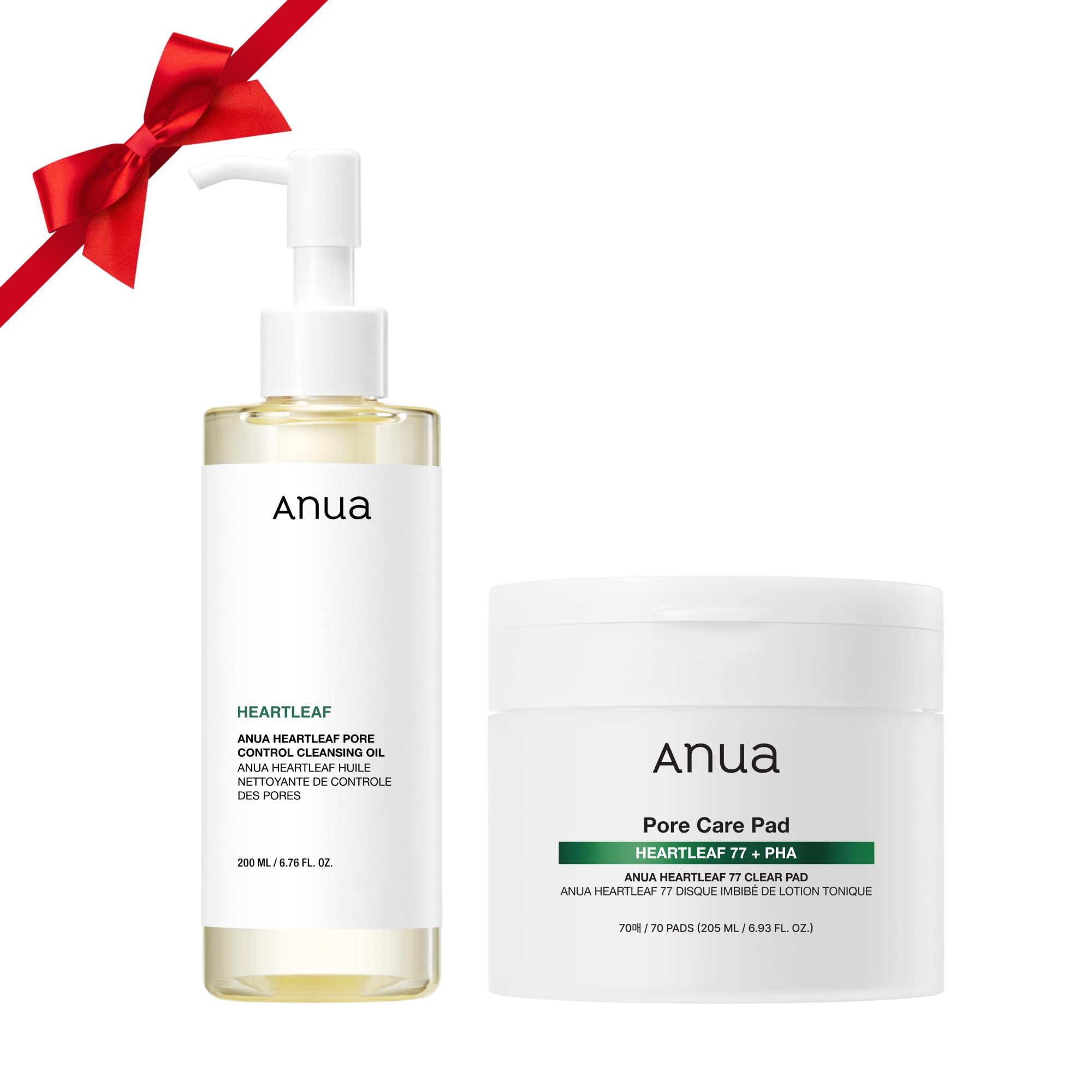 Auna Deep Pore Treatment Duo Heartleaf Pore Control Cleansing Oil, Heartleaf 77 Toner Pad, Exfoliating Facial Pads, After-Cleansing for Gentle Facial Care, Korean Skincare Set