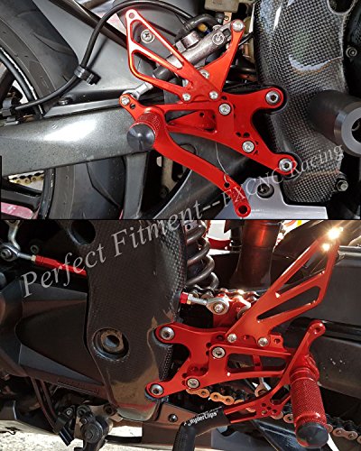 Fxcnc Cnc 04-06 R1 Billet Motorcycle Rearset Foot Pegs Rear Set Footrests Fully Adjustable Foot Boards Compatible With Yzf R1 2004 2005 2006 #TOP6