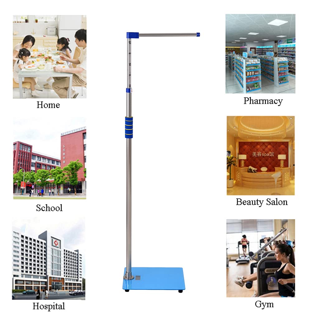 Bilancia A Colonna Meccanica Professionale,USB ricaricabile, Asta Retrattile di Misuratore D'altezza 100cm-190cm, Scala di Precisione in Altezza E Peso,Adatto A Casa, Ospedale, Scuola, Palestra