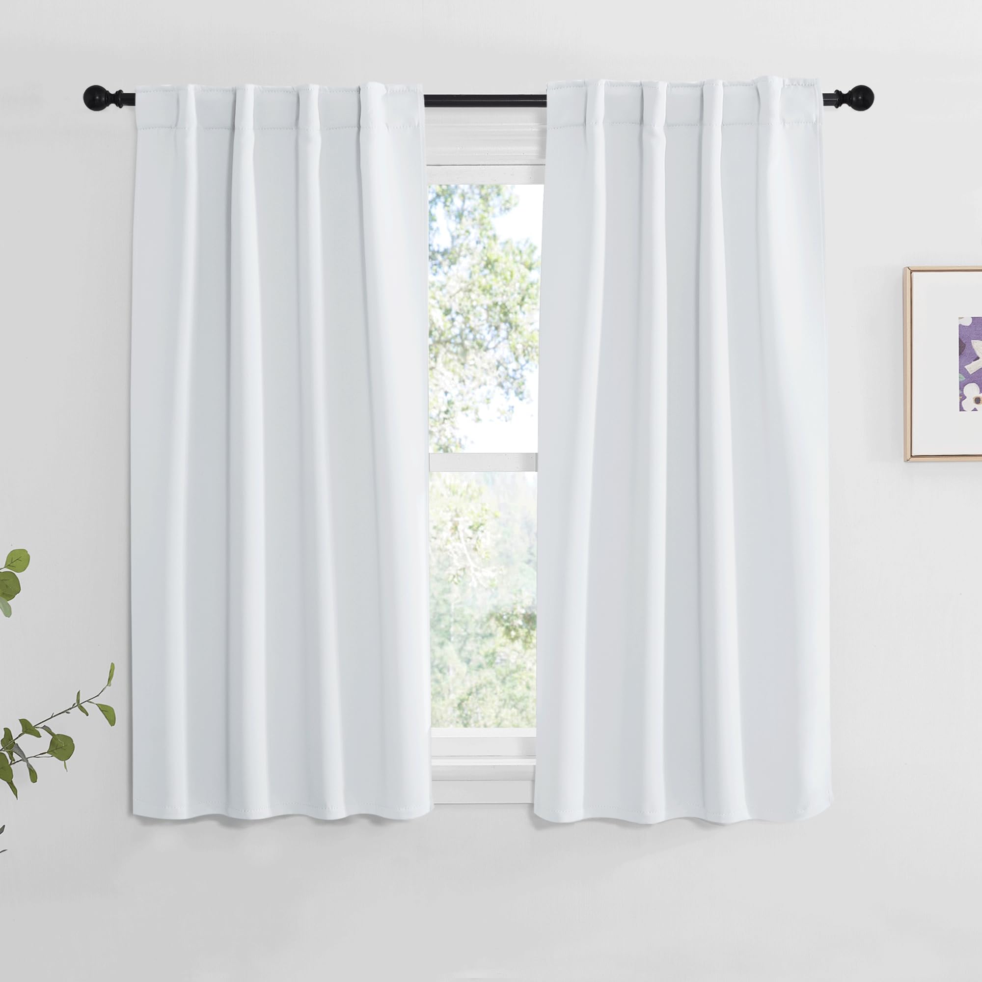 NICETOWN Bunk Bed Insulated Room Darkening Curtains - (Cloud Grey Color) W34 x L54, 2 Pieces, Modern Design Thermal Privacy Protection Window Treatment Drapes/Draperies for Bedroom