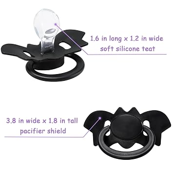LittleForBig Bigshield Generation-II Adult Sized Pacifier - Baby Bat Pacifier Black