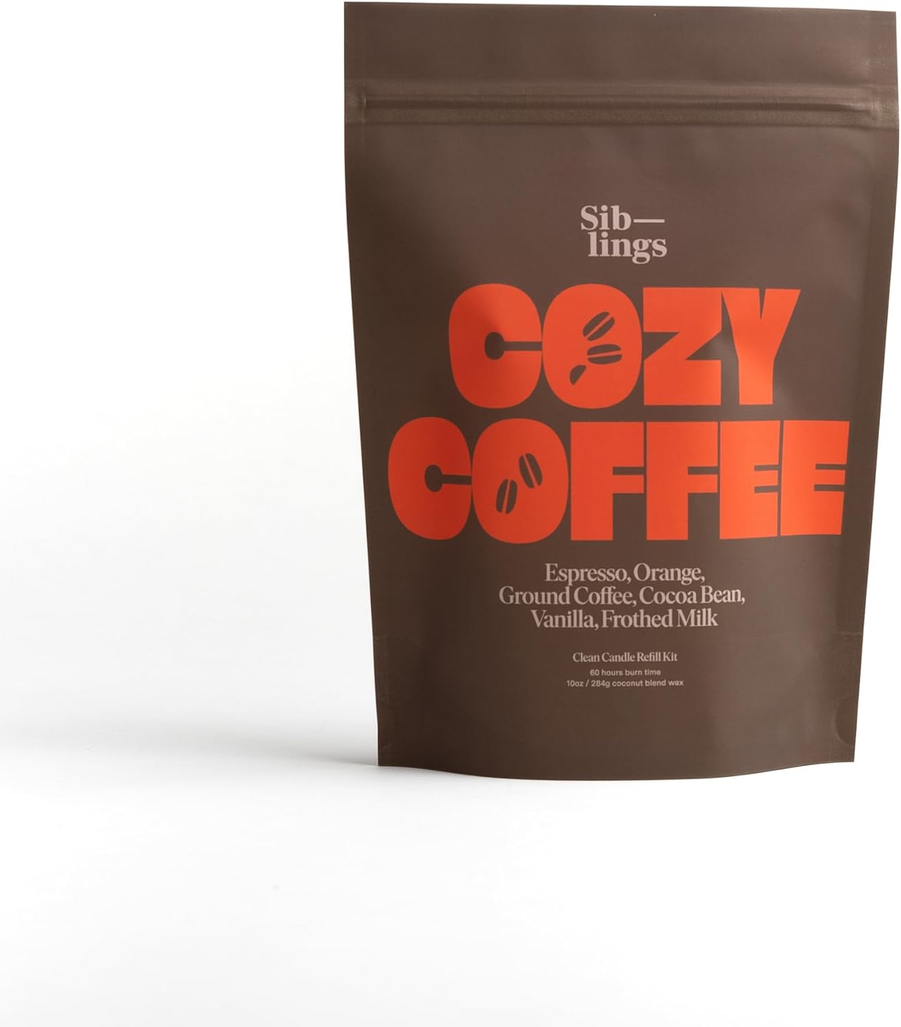 Siblings Essentials, Candle Refill Kit, DIY Candle Kit (Cozy Coffee) Eco-Friendly Candle Refill, Clean Fragrance and Essential Oils, Coconut and Soy Wax