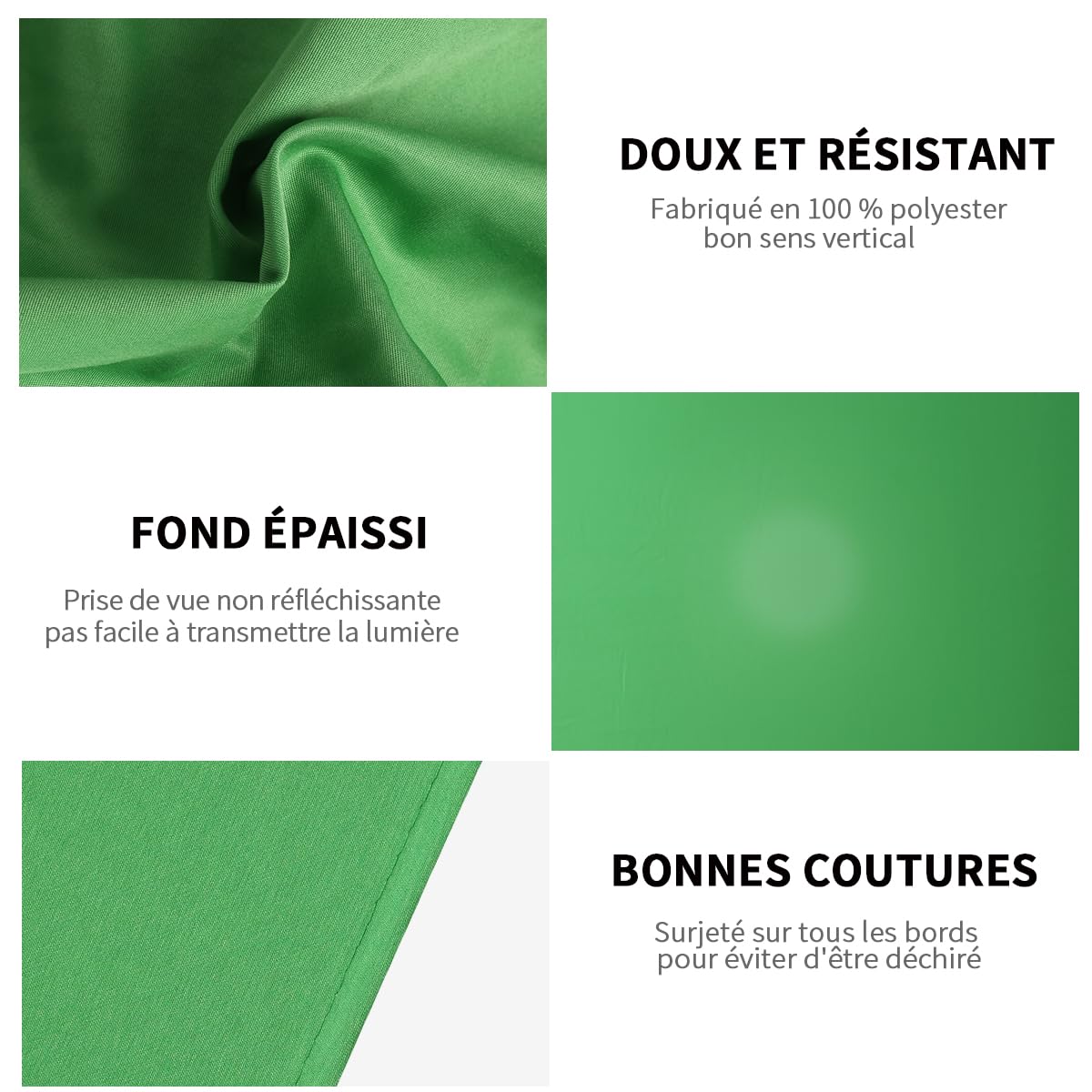 Support de Fond Vert Mobile Portable 7'x10' avec roulettes pour Photographie de Portrait et Produits en Studio Enregistrement Vidéo Disposition d’Arrière-Plan de Scène de Fête en Direct