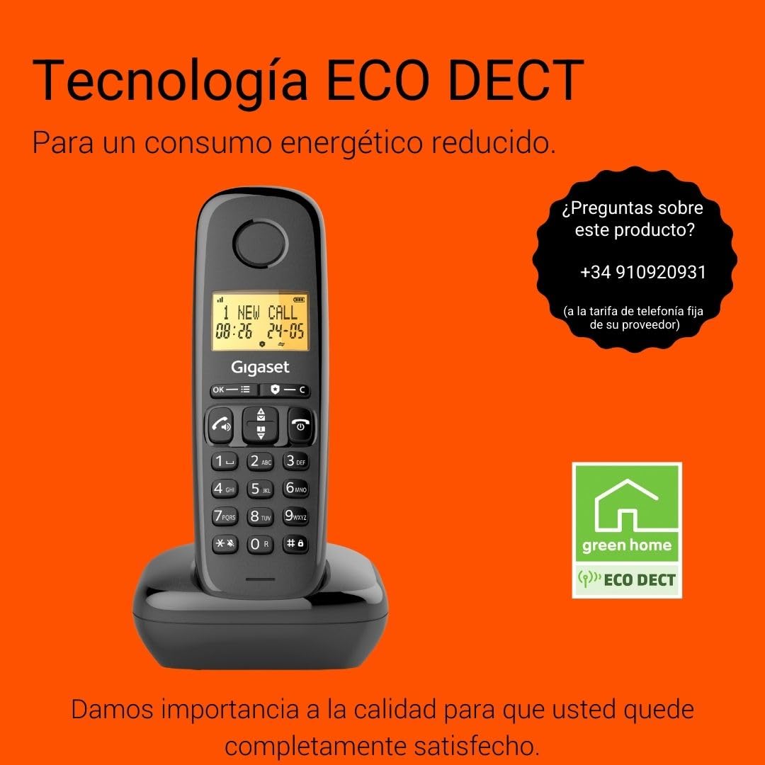 Gigaset Start 120 – Teléfono DECT - Bloqueo de Llamadas - Pantalla iluminada de 1,8" Pulgadas - Lista VIP - Autonomía de hasta 11 Horas - Compatible con audífonos, Negro Antracita [Versión Española] — view 5