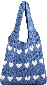 Wudaizhi Crochet Mesh Beach Tote Bag, Summer Vacation Aesthetic Knit Shoulder Bag Crochet Handbags Shoulder Bag Shopping Bag