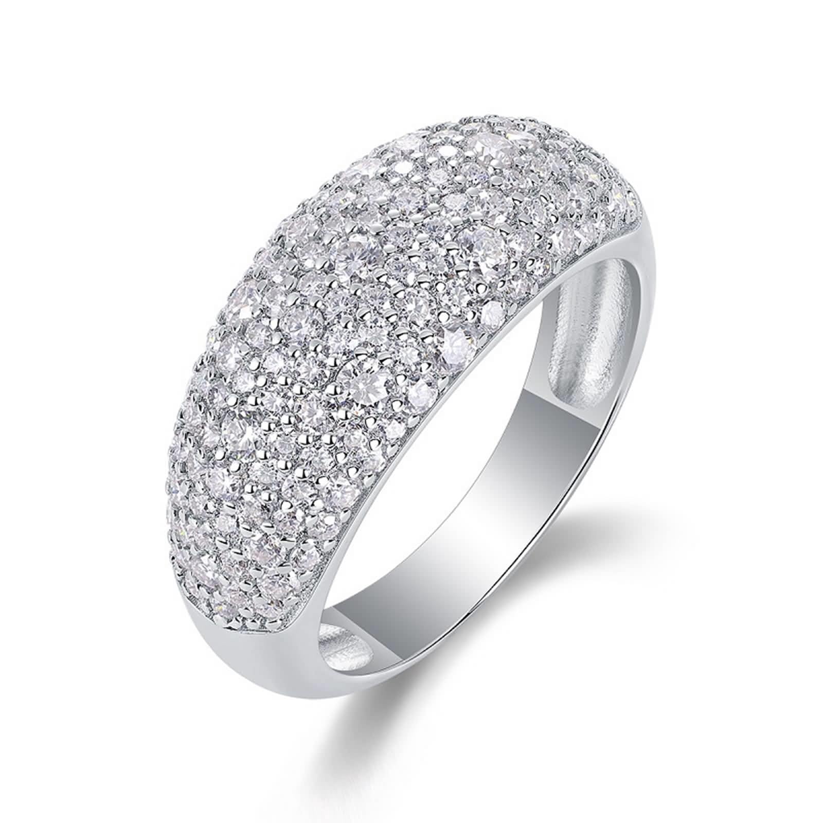 Moissanite pierścionek z białego złota, pierścionek zaręczynowy, pierścionek ślubny z moissanite