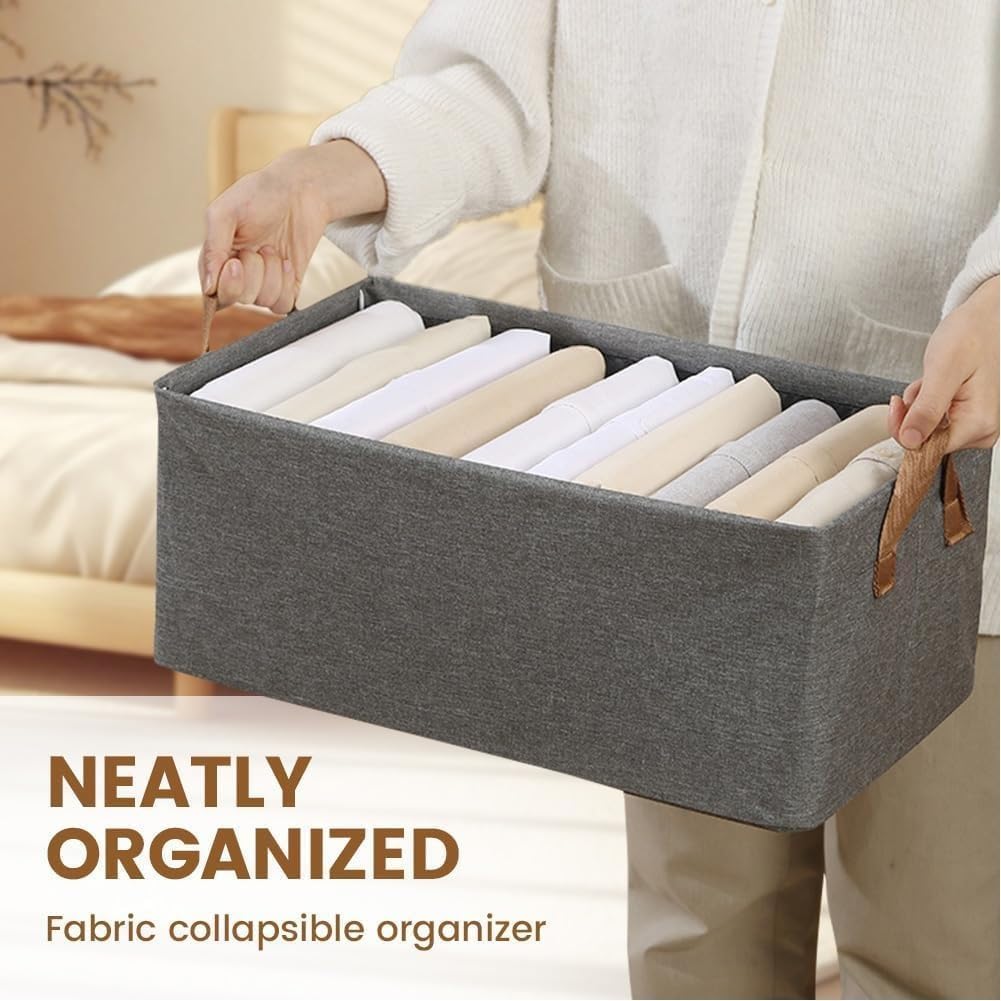 Cajas de almacenamiento plegables para armario y cajón de ropa, diseño grande que ahorra espacio, solución de organización versátil