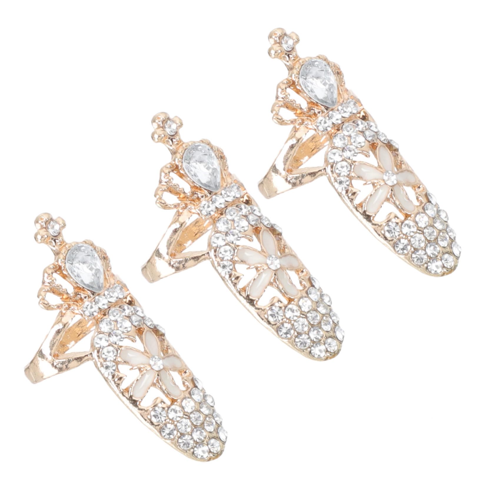 Bijoux de doigt diamant et alliage dore : l'elegance du nail art - 8
