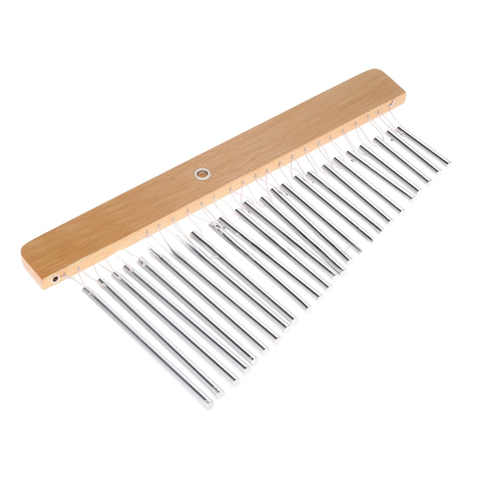 TISHITA Windspiel Instrument Chimes Schlaginstrument mit 25 Töne Metall Klangstäbe Handglockenspiel auf Holzrahmen für Musikunterricht Kinderprogramme Heimgeb, Silber