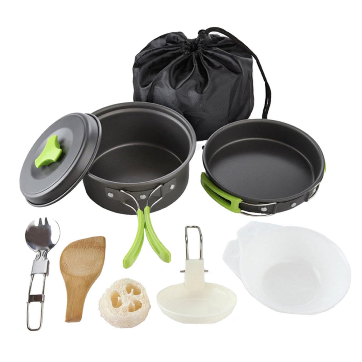 Anneome Portable Camping Kitchenware Set Aluminum Oxide Outdoor Cookware Compact for Hiking Picnic Cooking Utensils Easy to Carry