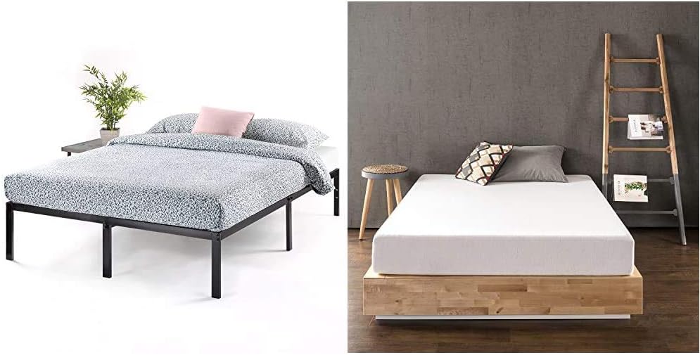 Best Price Mattress 14 Inch Metal Platform Beds w/Heavy Duty Steel Slat Mattress Foundation (No Box Spring Needed), & 6 Inch Memory Foam Mattress Twin