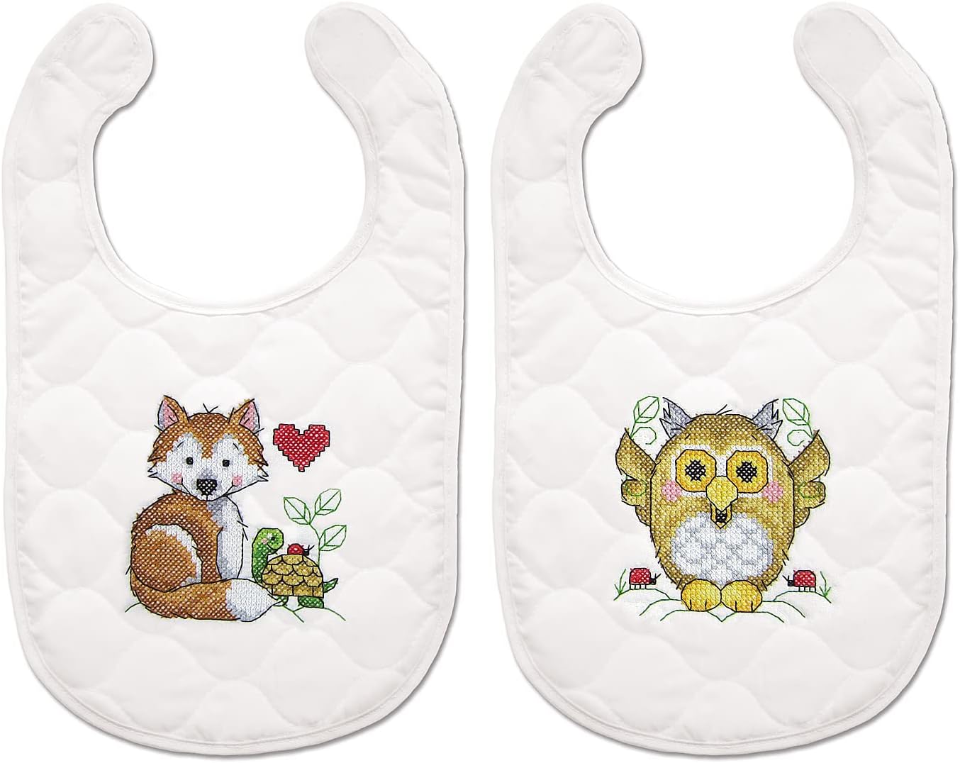 Design Works Crafts Janlynn Stamped for Cross Stitch Bib Kit, Baby's Forest