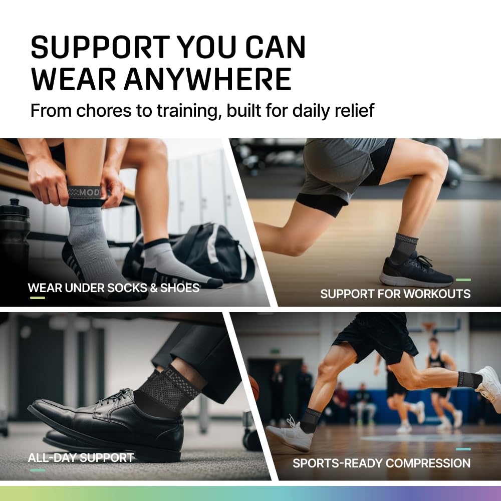 Modvel Foot & Ankle Brace Socks with Adjustable Support Strap – Compression Sleeve for Sprained Ankle, Plantar Fasciitis Relief Tendonitis & Arthritis, Stabilizing Foot & Ankle Support for Women & Men - Image 6