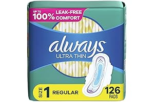 Ultra Thin Daytime Pads with Wings, Size 1, Regular, Unscented for Always 1 Protection