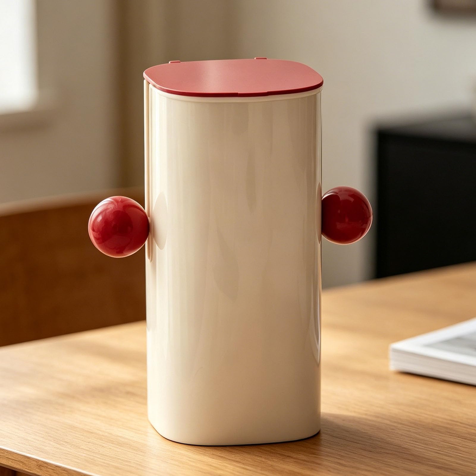 Porta Pennelli per Trucco a Sollevamento Automatico, Organizer per Pennelli per Trucco in Plastica con Coperchio, 4 Scomparti, Spazio di Archiviazione -up con un per il Ripiano del Bagno