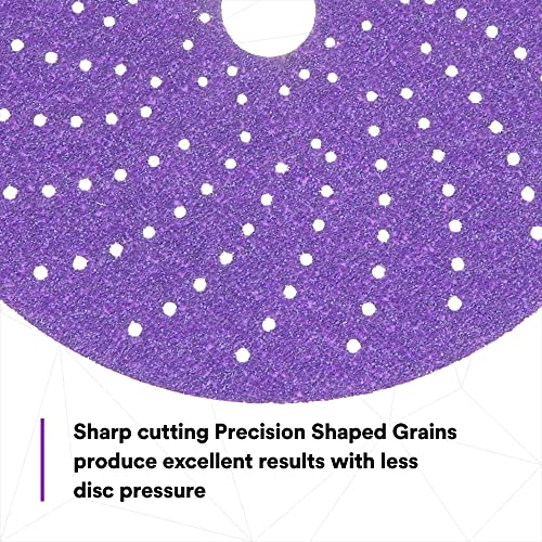 Image of 3M Cubitron II Hookit Clean Sanding Abrasive Disc 31371, 6 in, 80+ Grade, Pack of 50 Discs, Virtually Dust-Free, High Performance, Long Lasting, Multi-Hole Pattern, Feather Edging, Stock Removal