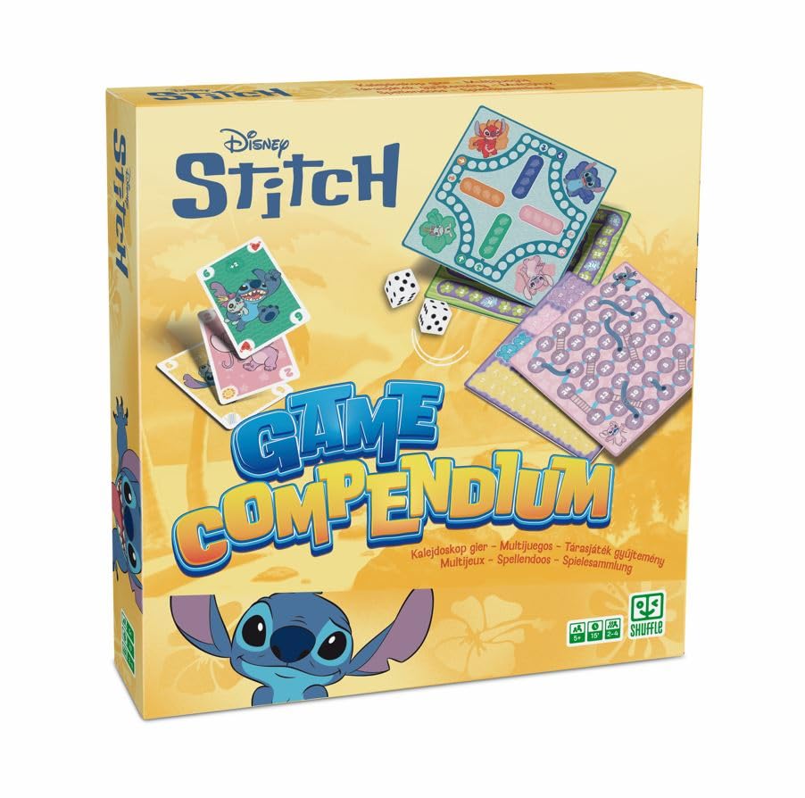 Shuffle Game Compendium - Disney Stitch, Yellow, 26.9 x 4.9 x 0.1 cm