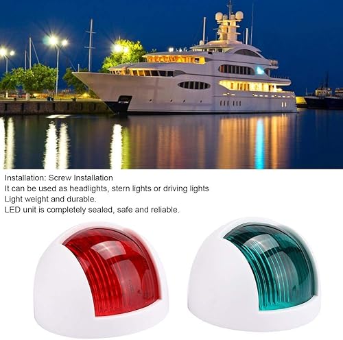 Miniatura 3 de GORGERI Luz náutica LED verde rojo 2 unids barco luz LED 12V 24V impermeable barco navegación luz marina yate rojo verde LED luz indicadora (blanco)