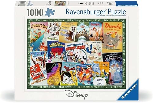 Ravensburger Disney 12000689 - Rompecabezas de 1000 piezas con póster de película vintage para adultos, hecho en Alemania, cada pieza encaja