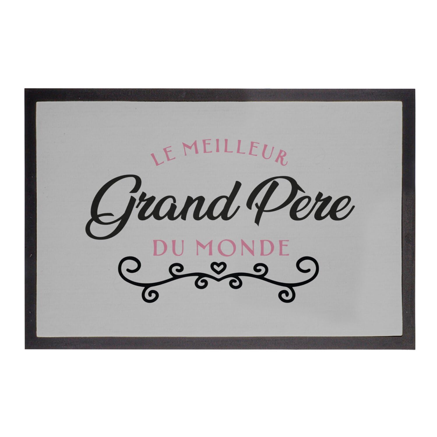 Paillasson Gris pour Entrée Maison - Tapis Intérieur Papi Chaleureux 60x40cm