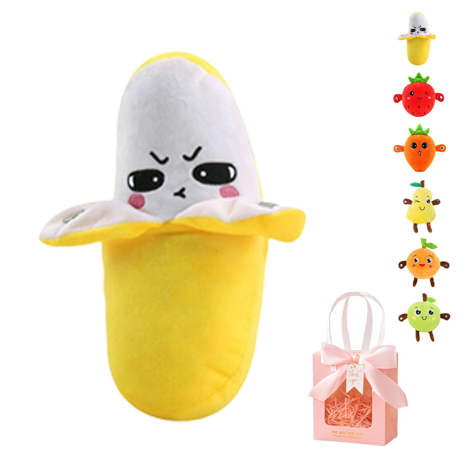 Gienslru Interactive Musical Plush Toy with Sounds, Touch-Sensor Soft Interactive Figure, Fun & Playful Sound-Activated Toys for Kids, Touch-Sensitive Banana Plush Toy for Parent-Child Play (B)