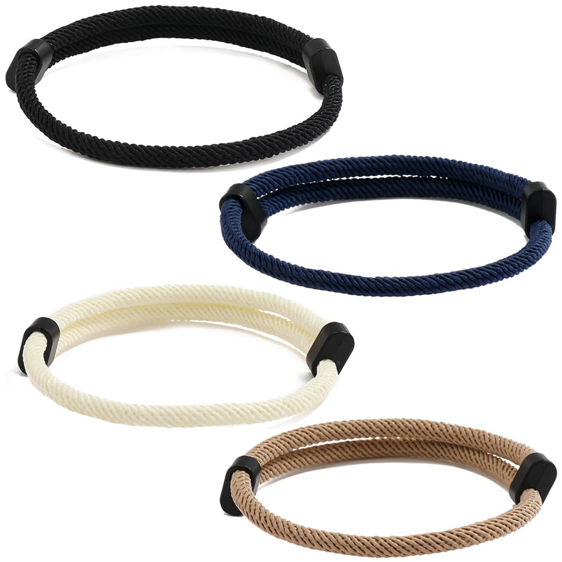 4 Piezas Pulseras de Surfista Pulsera de Cuerda Trenzada Pulseras de Surf en la Playa para niño Pulsera Ajustable para Hombre en Cuerda Marina Hecha a Mano