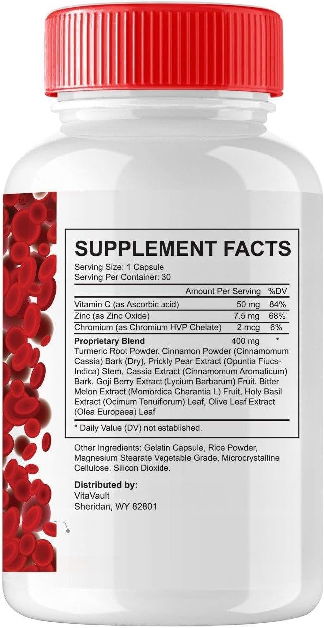 (1 Pack) Glucofort, Max Advanced Blood Support Formula Capsules - Image 2