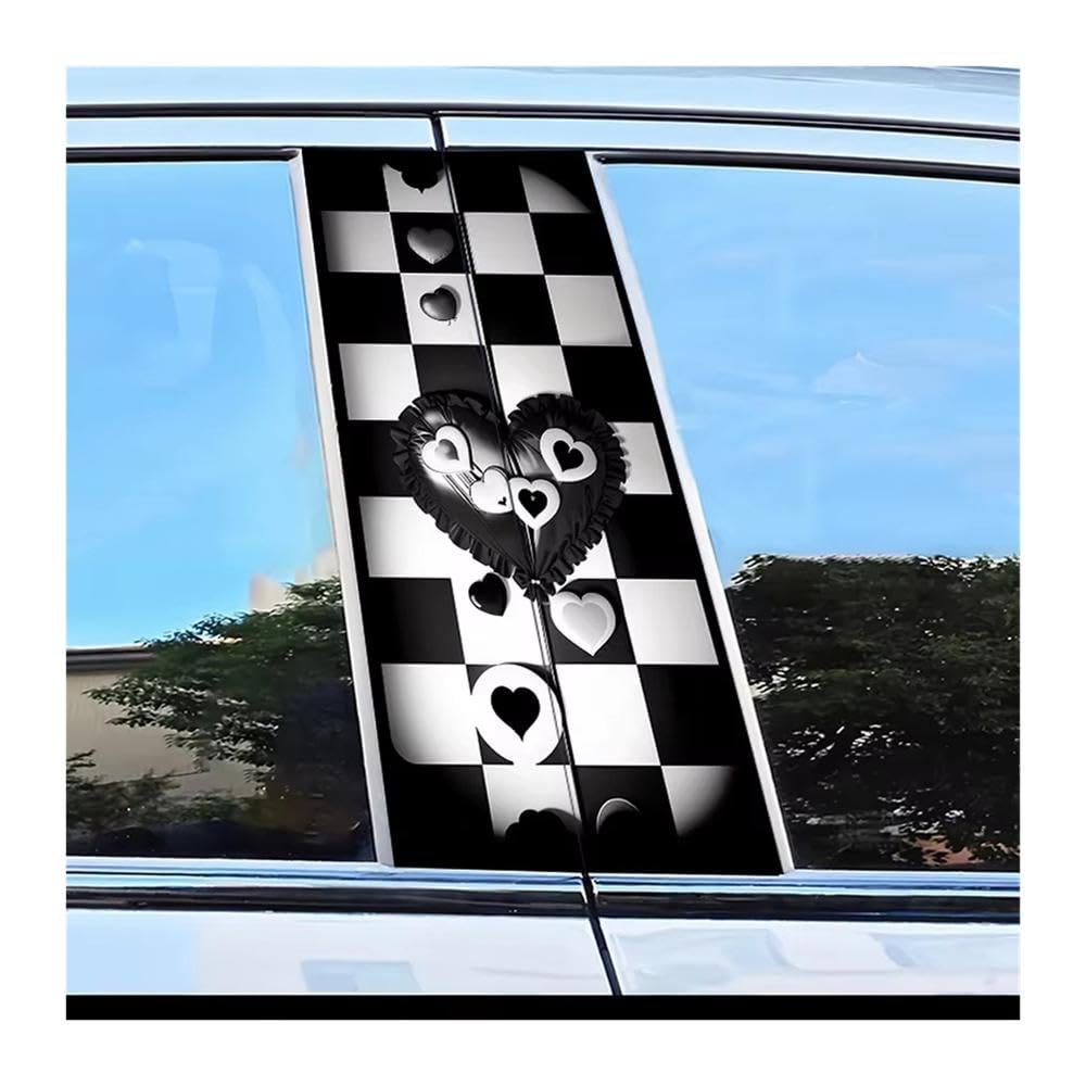 Bertdcx One Color Car Pillar Decals Waterproof Stickers Heart Scratch Protection Auto Parts