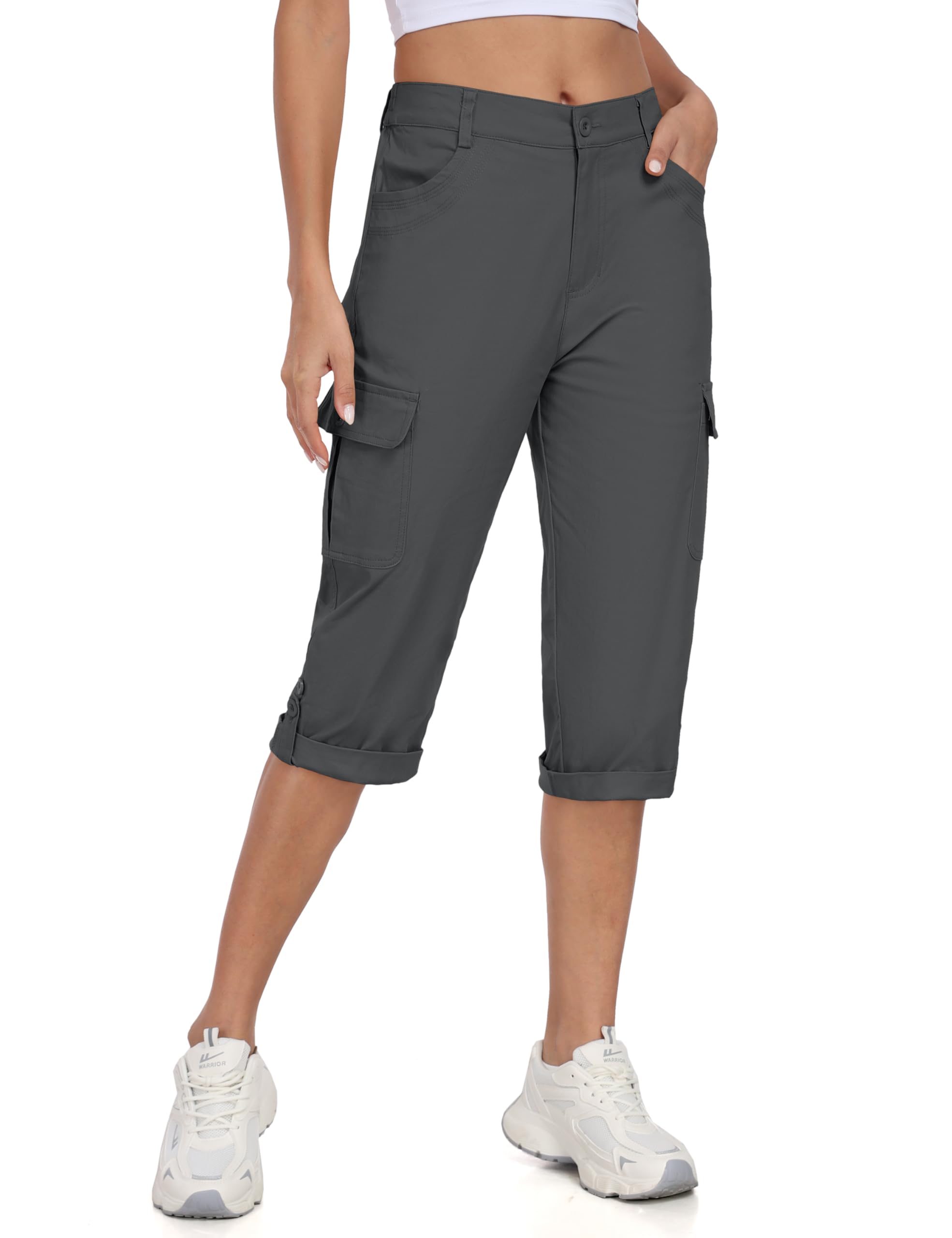 MoFiz Cargo Shorts Damen 3/4 Lange Hosen Wandershorts Trekki
