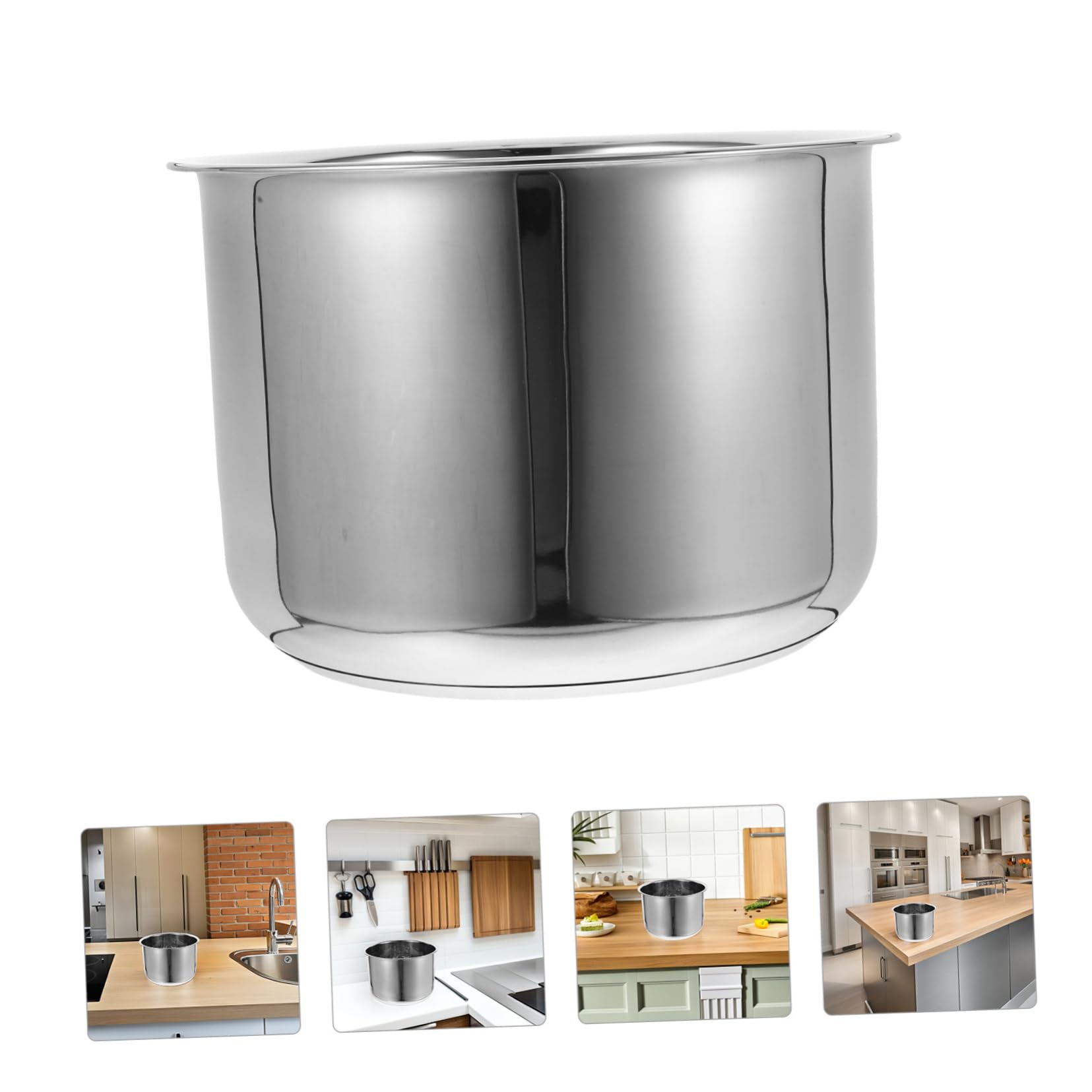 ABOOFAN Recipiente Interior para Olla Arrocera De Acero Inoxidable De 6 litros, Pieza De Repuesto Calentamiento Rápido y Distribución Uniforme del Calor para Uso Doméstico