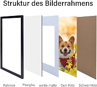 Joyshare A3 Fekete Képkeret MDF Fa Kerettel 27,9x42cm Akril Üveggel 3