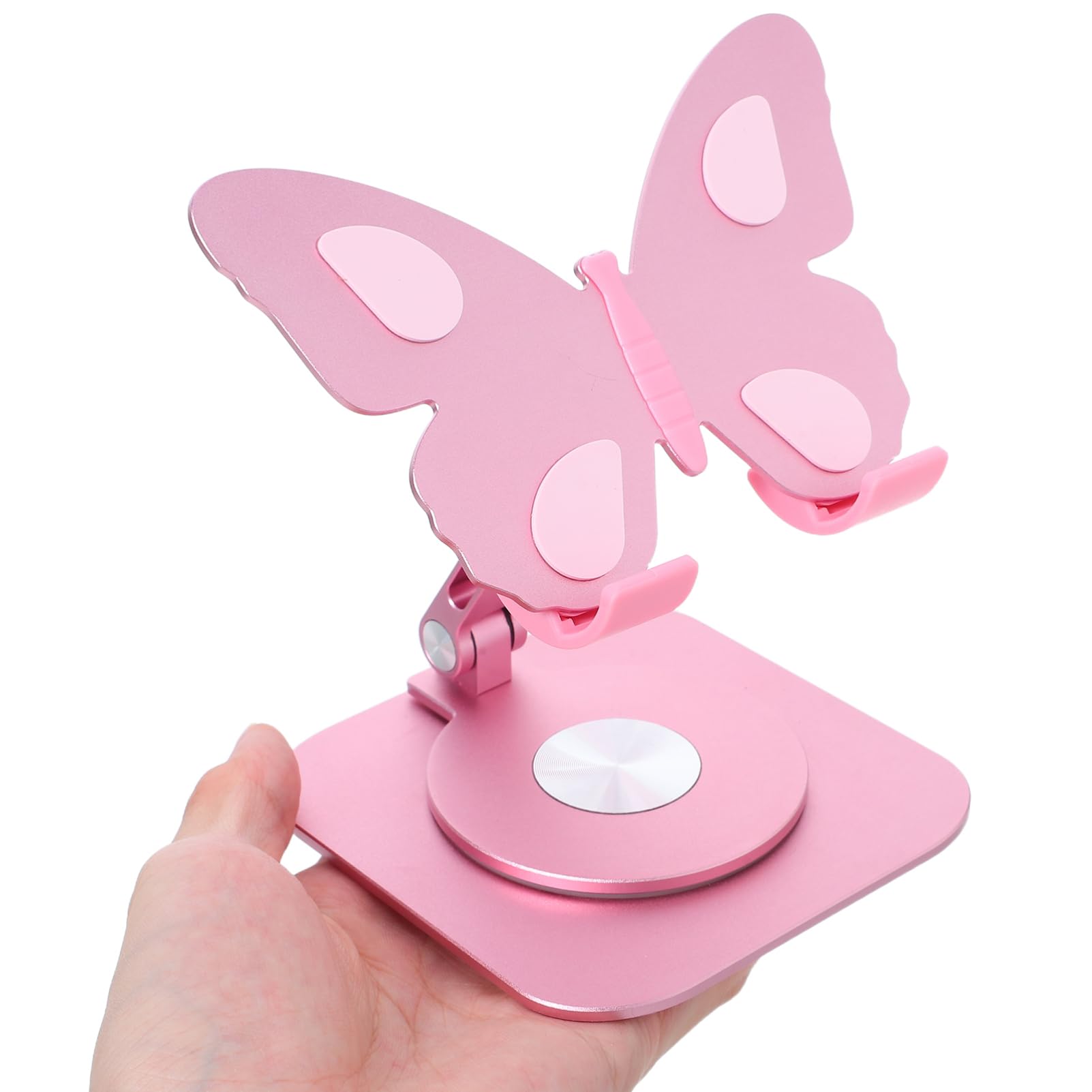 Homoyoyo Supporto Pieghevole Rosa in Alluminio per Cellulare Lega | Scrivania e Viaggio, Design Compatto Antiscivolo, Supporto Regolabile per Smartphone
