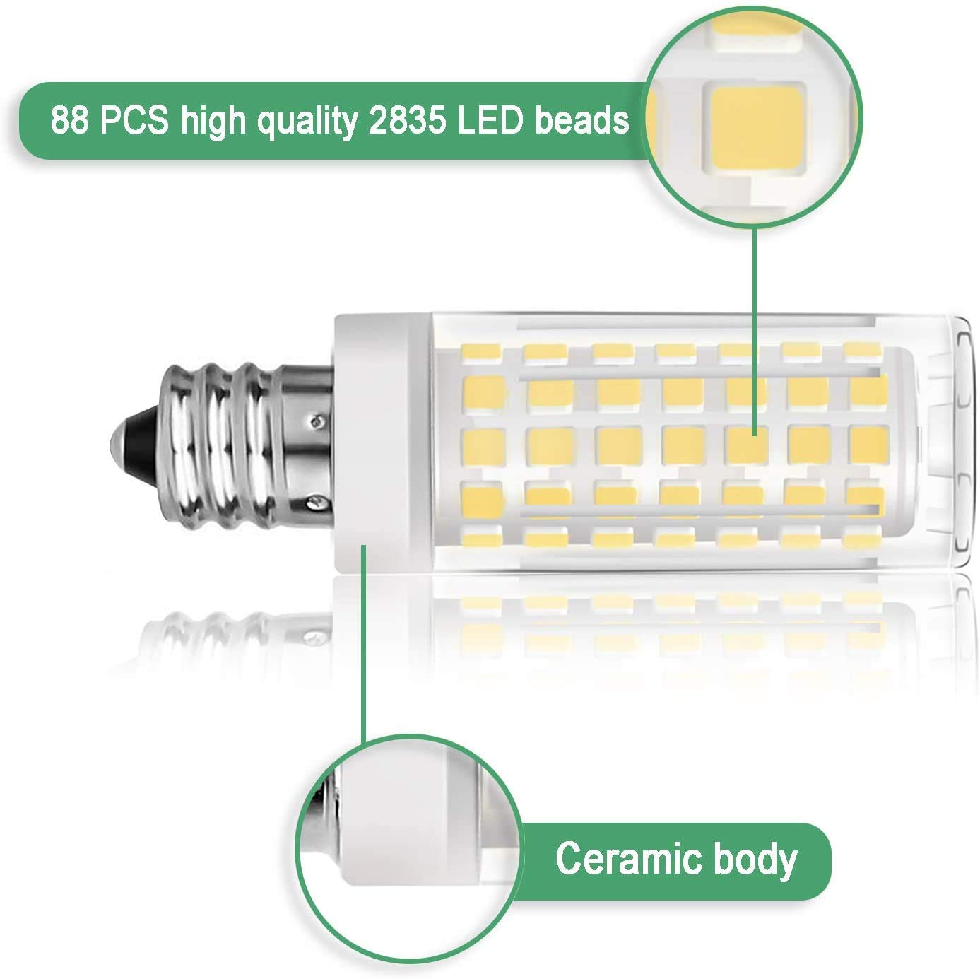 HHF LED Bulbs Lamps, 4PACK LED Candelabra Light Bulbs E14 Base 5W Equivalente a 60W Lámpara incandescente Lámparas de cerámica Blanca fría cálida 500 lúmenes (Color emisivo : Cold White 6000K)
