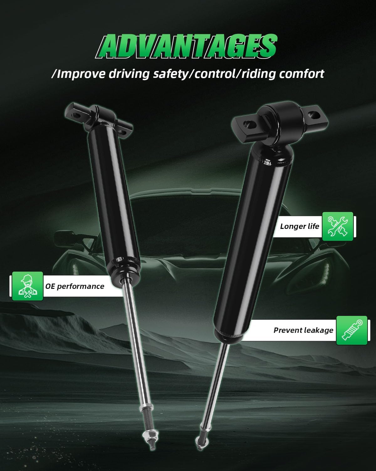 SCITOO Rear Pair Shock Absorbers Struts Compatible with 2013-2020 for Ford for Fusion, Replace 5667 Automotive Shocks