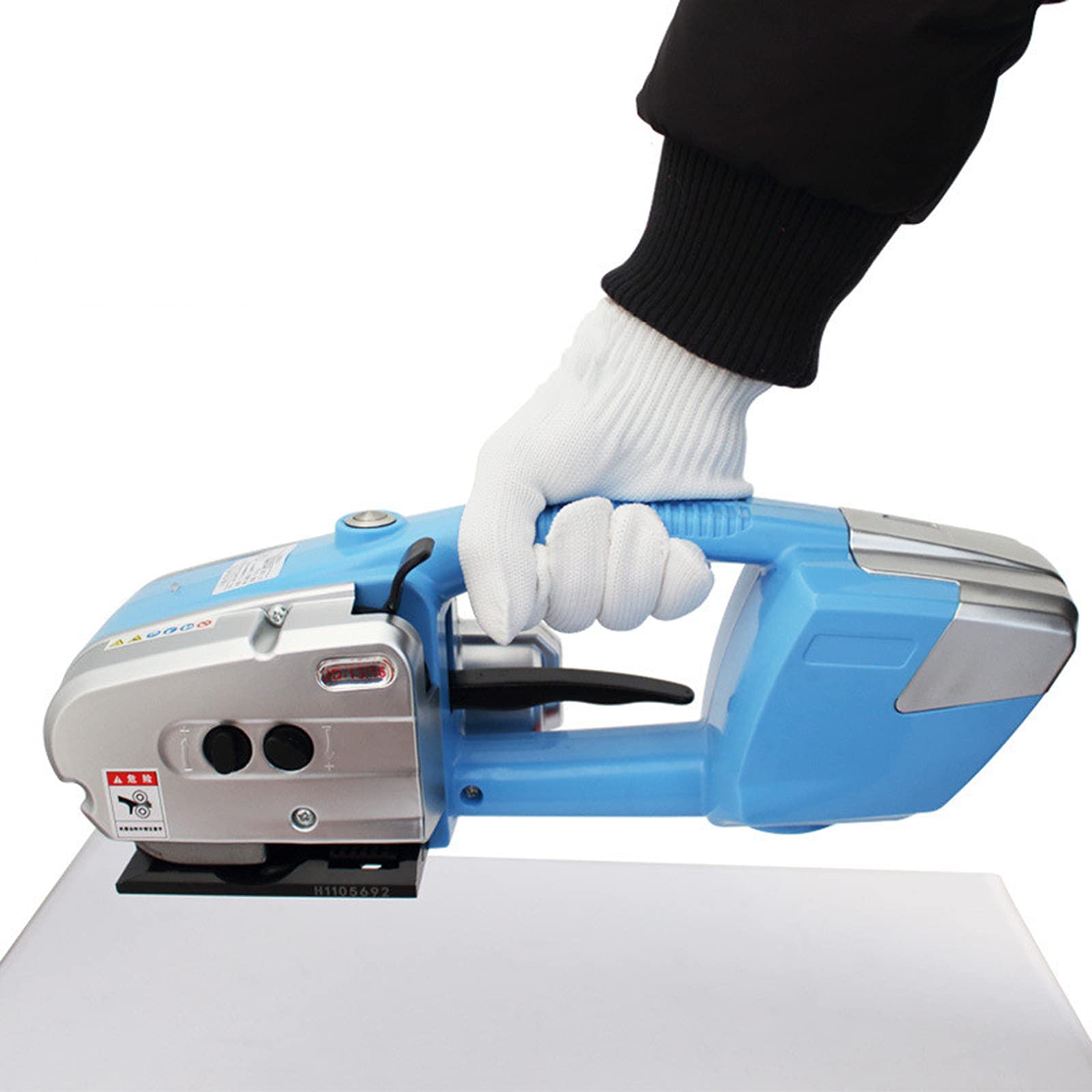 YNITJH Electric Strapping Tool,Automatic Strapping Banding Machine ​Box Pallet Portable Electric Baler Straps 3000mah Battery Powered,for 11-16 mm PP PET,Blue