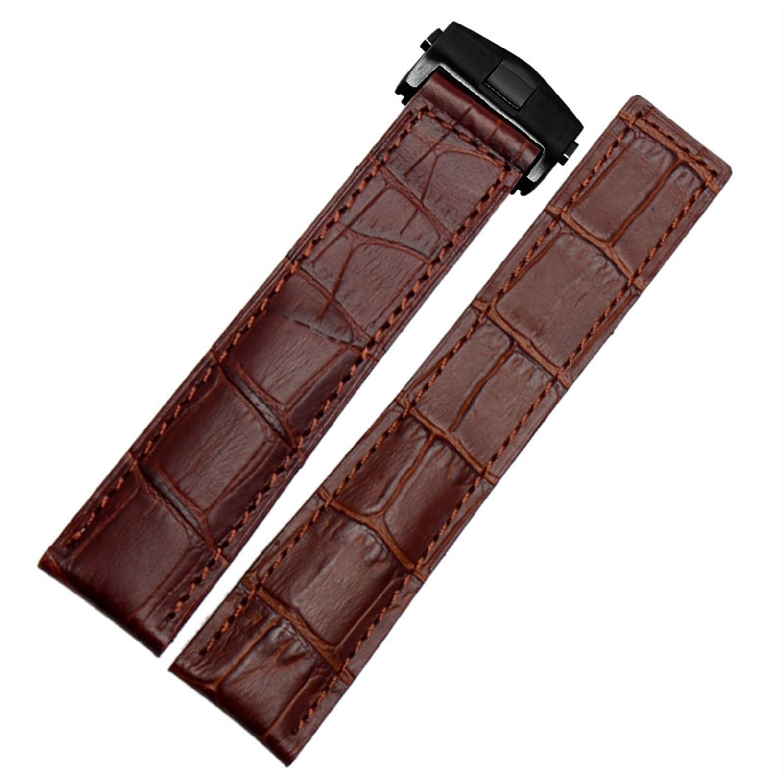 Bracelet de montre cuir véritable marron noir 22 mm pour le quotidien - 8