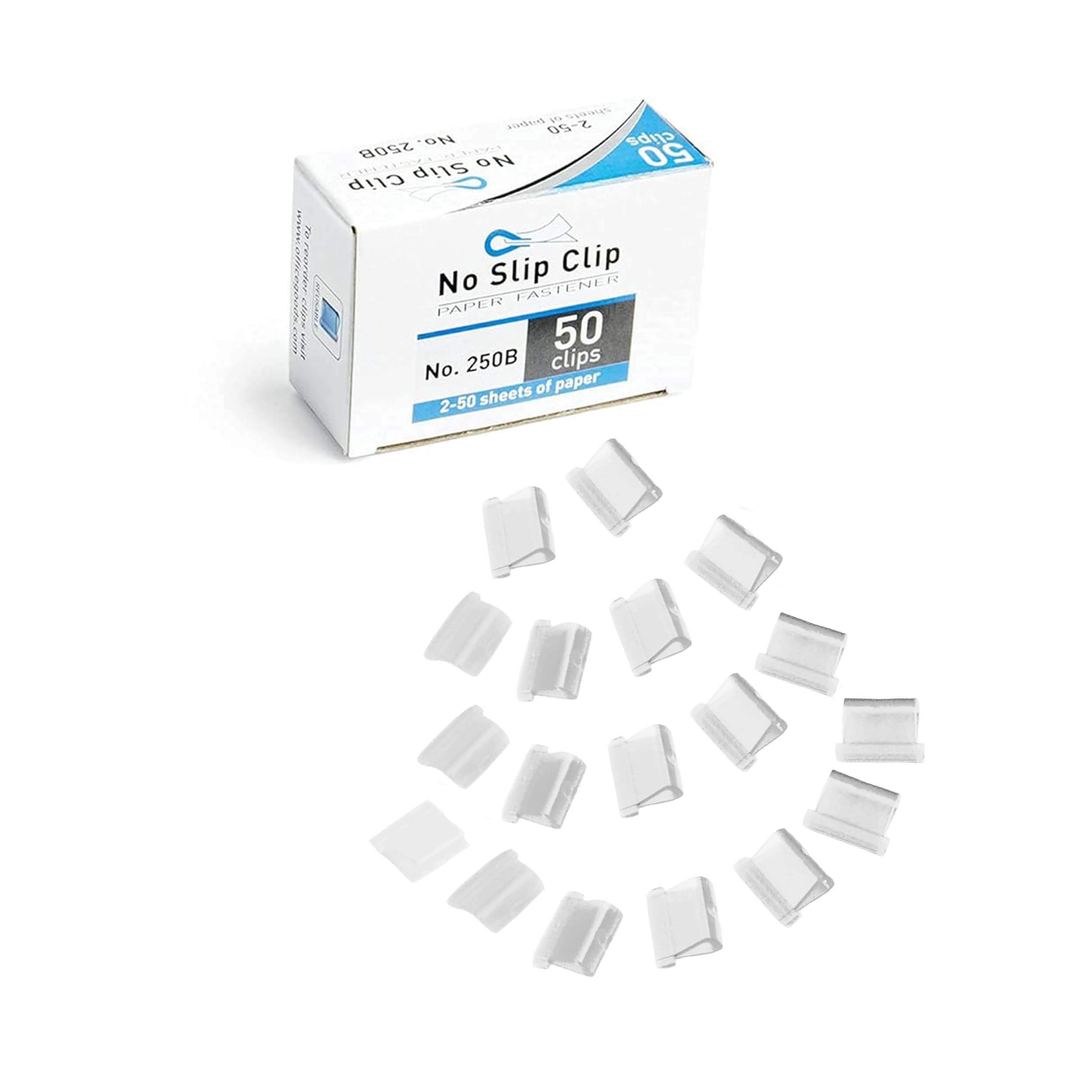 OfficeGoods No Slip Clip Refills - Binds Up to 50 Pages - Reusable (Clear)